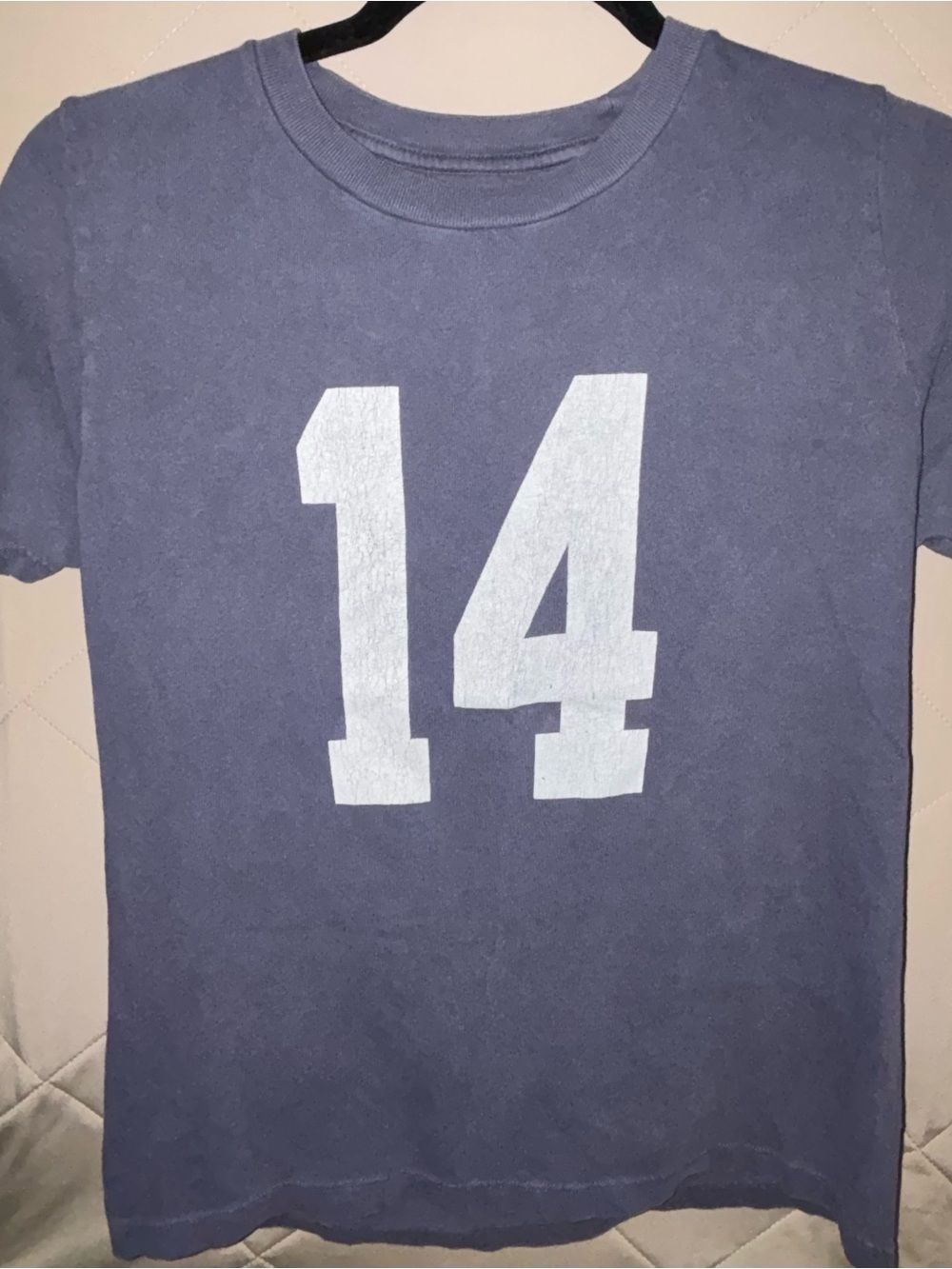 Brandy Melville Navy Tee with White "14" Graphic